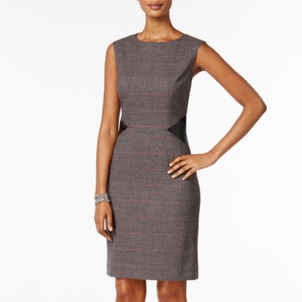Tahari ASL Plaid Sheath Dress